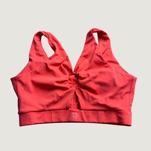 Tala Sports Bra Size M O-Ring Keyhole Gym Yoga Nylon Spandex Coral Pink